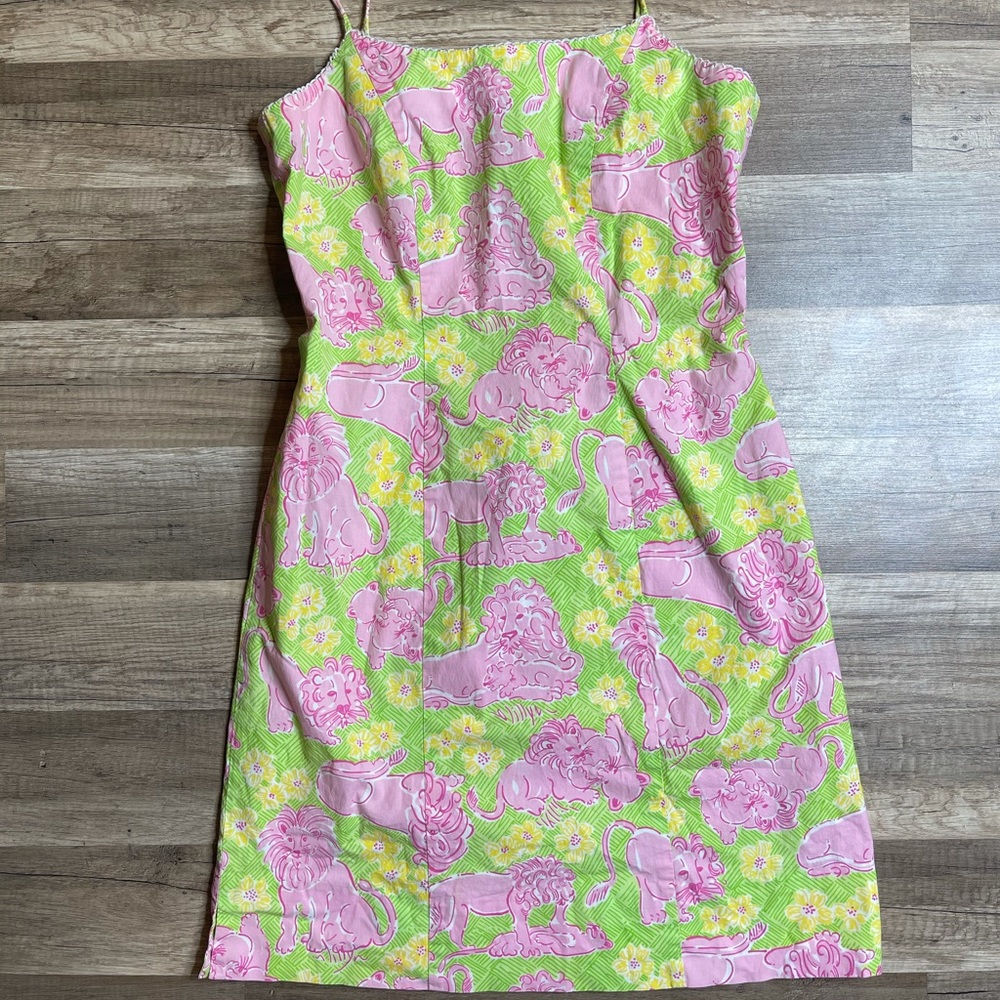 Lilly Pulitzer Lions Key West Pink Green Dress 0